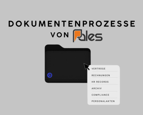 Geschäftsperson klettert auf einem überwältigenden Stapel Papierakten und symbolisiert Dokumentenchaos und administrative Überlastung im Back Office.